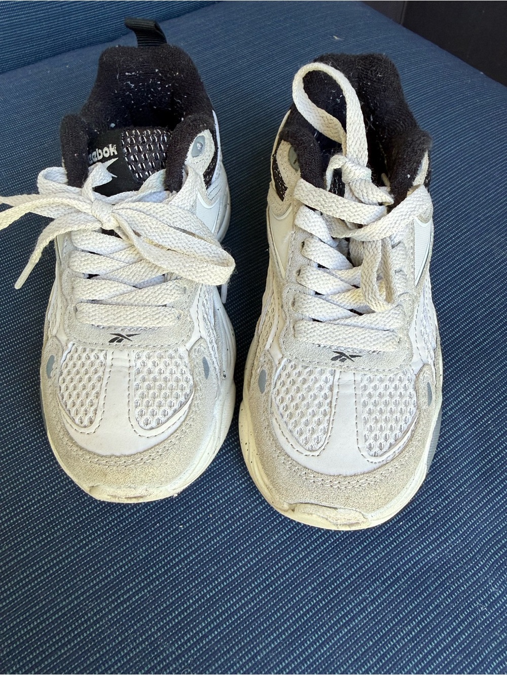 Reebok Kids White and Black Lace-Up Sneakers